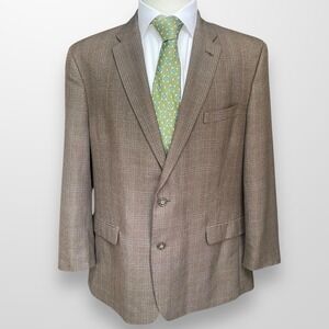 Tommy Hilfiger Sport Coat‎ 46R Brown Check Plaid 2 Button Blazer Jacket Casual